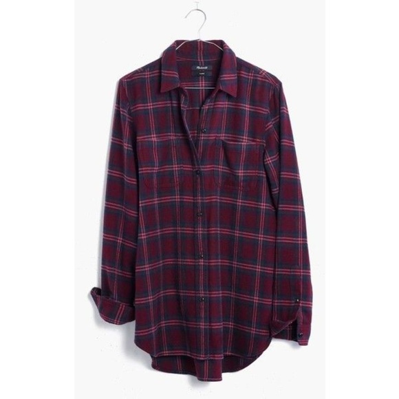Madewell Classic Ex-Bf Flannel in Jensen Plaid M - Picture 2 of 2